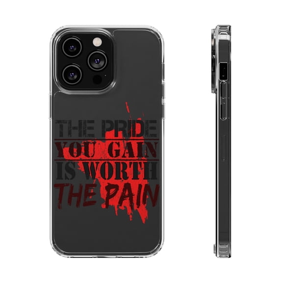 DistinctInk Clear Case for Apple iPhone 13 Pro MAX (6.7" Screen) - Pride Gain Worth Pain