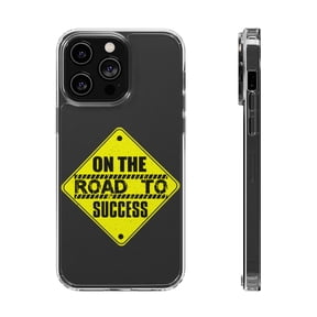 DistinctInk Clear Hybrid Case for Apple iPhone 13 Pro Max (6.7" Screen) - Road To Success - Slim Profile Design