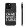 thumbnail image 1 of DistinctInk Clear Hybrid Case for Apple iPhone 13 Pro Max (6.7" Screen) - That's Not Sweat I'm Leaking Awesome Sauce - Slim Profile Design, 1 of 9