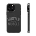 thumbnail image 1 of DistinctInk Clear Hybrid Case for Apple iPhone 14 Pro (6.1" Screen) - Hustle for that Muscle - Lightweight Grip, 1 of 9