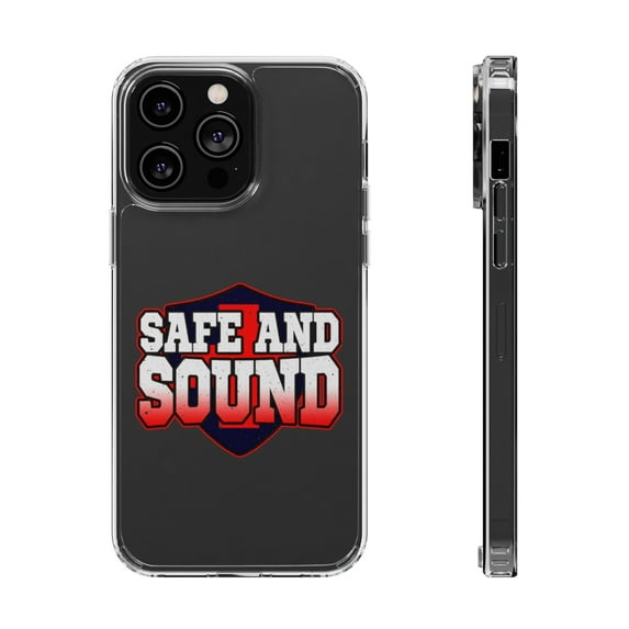 DistinctInk Clear Hybrid Case for Apple iPhone 14 Pro (6.1" Screen) - Safe And Sound - Lightweight Grip