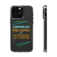 thumbnail image 1 of DistinctInk Clear Hybrid Case for Apple iPhone 14 Pro Max (6.7" Screen) - Drowning Man Will Clutch At Straw - Wireless Charging Compatible, 1 of 9