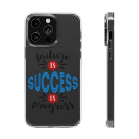 DistinctInk Clear Hybrid Case for Apple iPhone 14 Pro Max (6.7" Screen) - Failure Is Success In Progress - Slim Profile Design