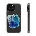 thumbnail image 1 of DistinctInk Clear Case for Apple iPhone 14 Pro MAX (6.7" Screen) - Great Deeds Great Blessings, 1 of 9