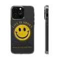 thumbnail image 1 of DistinctInk Clear Case for Apple iPhone 14 Pro MAX (6.7" Screen) - Life Is Short - Smile, 1 of 9