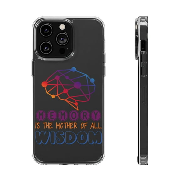 DistinctInk Clear Hybrid Case for Apple iPhone 14 Pro Max (6.7" Screen) - Memory Mother Of All Wisdom - Raised Bezel Screen Guard