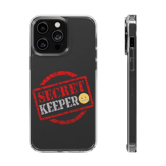 DistinctInk Clear Hybrid Case for Apple iPhone 14 Pro Max (6.7" Screen) - Secret Keeper - Shockproof Protection