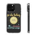 thumbnail image 1 of DistinctInk Clear Hybrid Case for Apple iPhone 14 Pro Max (6.7" Screen) - Smile Today Tomorrow Could Be Worse - Wireless Charging Compatible, 1 of 9
