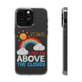 thumbnail image 1 of DistinctInk Clear Case for Apple iPhone 15 (6.1" Screen) - Always Nice Day Above Clouds, 1 of 9