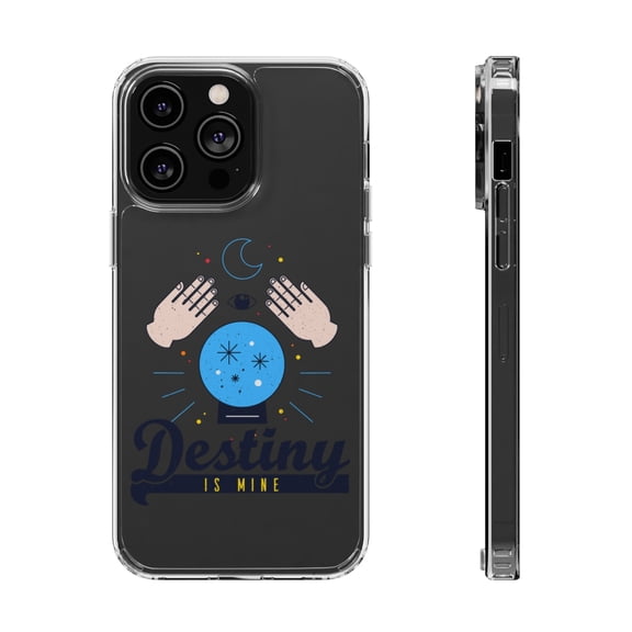 DistinctInk Clear Hybrid Case for Apple iPhone 15 (6.1" Screen) - Destiny Is Mine - Raised Bezel Screen Guard