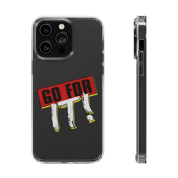 DistinctInk Clear Hybrid Case for Apple iPhone 15 (6.1" Screen) - Go For It - Shockproof Protection