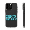 thumbnail image 1 of DistinctInk Clear Case for Apple iPhone 15 (6.1" Screen) - Golf Grip It And Rip It, 1 of 9