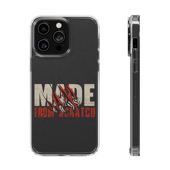 DistinctInk Clear Hybrid Case for Apple iPhone 15 (6.1" Screen) - Made From Scratch - Lightweight Grip