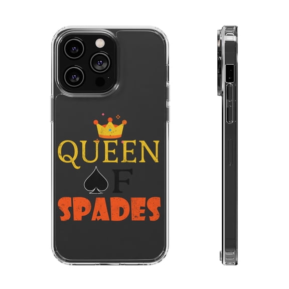DistinctInk Clear Case for Apple iPhone 15 (6.1" Screen) - Queen Of Spades