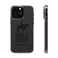 thumbnail image 1 of DistinctInk Clear Case for Apple iPhone 15 (6.1" Screen) - Ride A Horse for Instant Happiness, 1 of 9