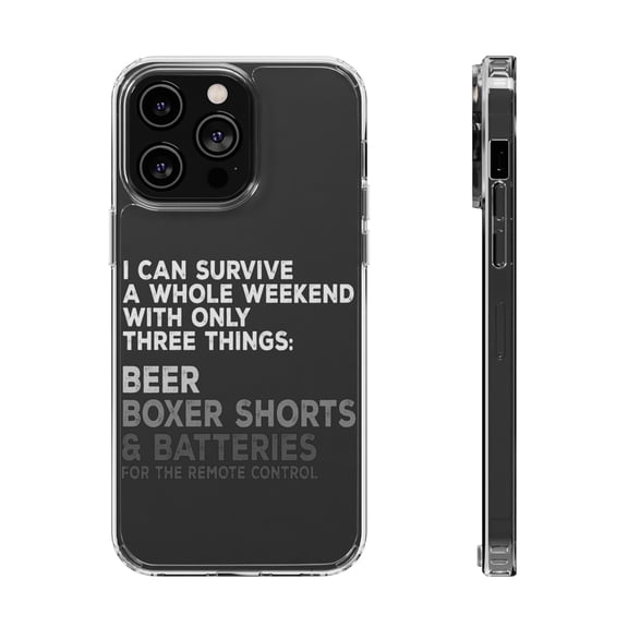 DistinctInk Clear Hybrid Case for Apple iPhone 15 Plus (6.7" Screen) - Can Survive with Only Beer Boxers Batteries - Lightweight Grip
