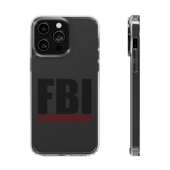 DistinctInk Clear Hybrid Case for Apple iPhone 15 Plus (6.7" Screen) - FBI Fanatic Boxing Individual - Lightweight Grip