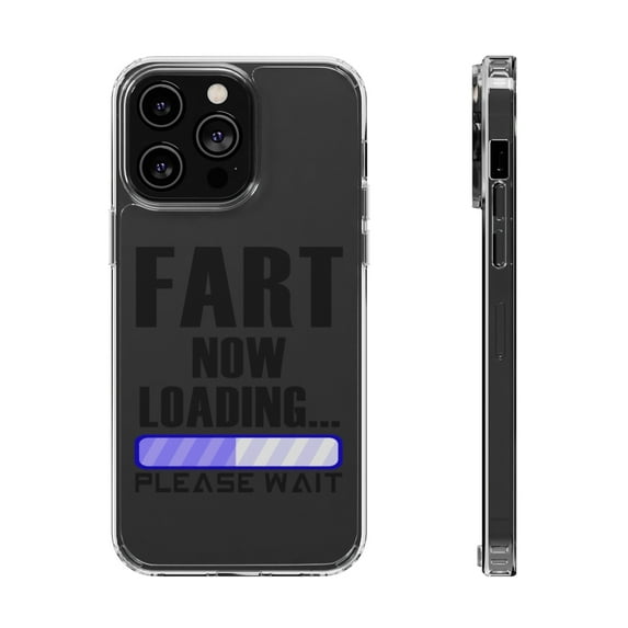 DistinctInk Clear Hybrid Case for Apple iPhone 15 Plus (6.7" Screen) - Please Wait - Lightweight Grip