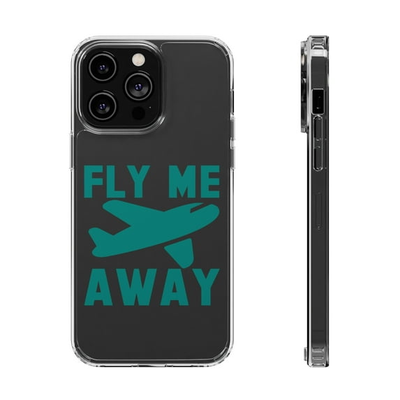DistinctInk Clear Case for Apple iPhone 15 PLUS (6.7" Screen) - Fly Me Away - Travel