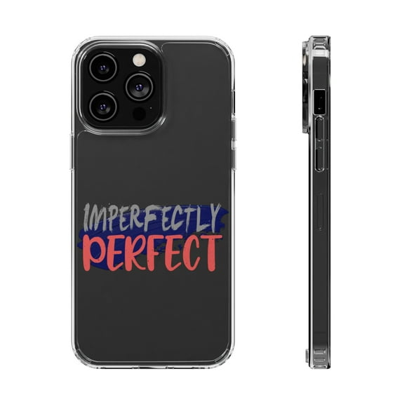 DistinctInk Clear Hybrid Case for Apple iPhone 15 Plus (6.7" Screen) - Imperfectly Perfect - Slim Profile Design