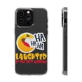 thumbnail image 1 of DistinctInk Clear Case for Apple iPhone 15 PLUS (6.7" Screen) - Laughter Best Medicine, 1 of 9