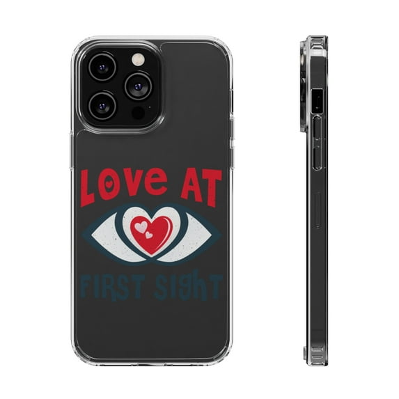 DistinctInk Clear Case for Apple iPhone 15 PLUS (6.7" Screen) - Love At First Sight