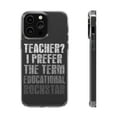 thumbnail image 1 of DistinctInk Clear Case for Apple iPhone 15 PLUS (6.7" Screen) - Teacher I Prefer Educational Rockstar, 1 of 9