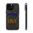 thumbnail image 1 of DistinctInk Clear Hybrid Case for Apple iPhone 15 Plus (6.7" Screen) - Worry Less Live More - Shockproof Protection, 1 of 9