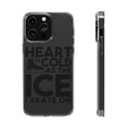 thumbnail image 1 of DistinctInk Clear Case for Apple iPhone 15 PRO (6.1" Screen) - Heart as Cold as the Ice I Skate On, 1 of 9