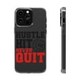 thumbnail image 1 of DistinctInk Clear Hybrid Case for Apple iPhone 15 Pro (6.1" Screen) - Hustle Hit Never Quit Volleyball - Lightweight Grip, 1 of 9