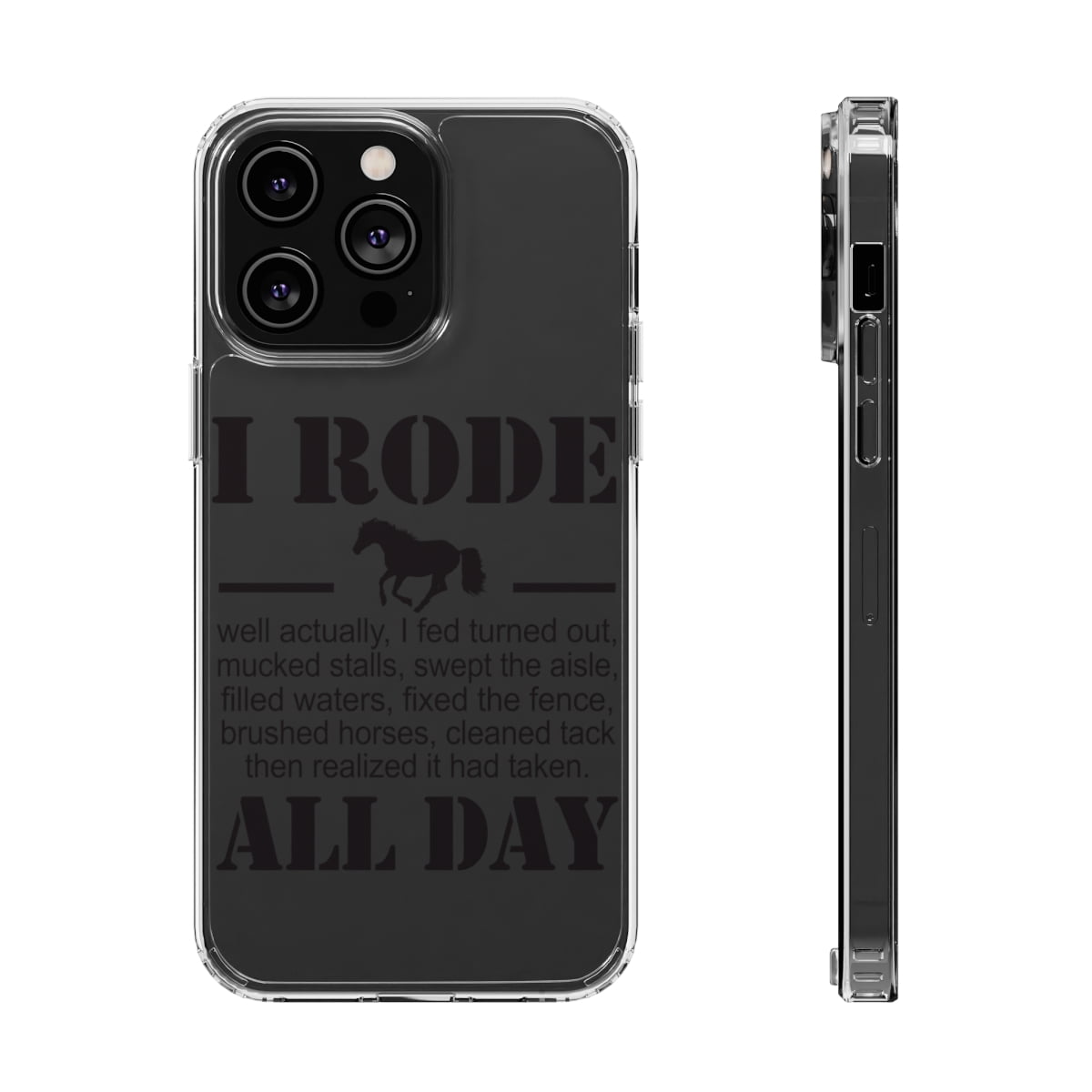 DistinctInk Clear Case for Apple iPhone 14 PRO (6.1" Screen) - I Rode All Day - Horse - Walmart.com DistinctInk Clear Case for Apple iPhone 14 PRO (6.1" Screen) - I Rode All Day - Horse - Walmart.com