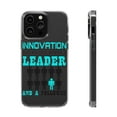 thumbnail image 1 of DistinctInk Clear Hybrid Case for Apple iPhone 15 Pro (6.1" Screen) - Innovation Leader And Follower - Tempered Glass Back, 1 of 9