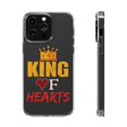 thumbnail image 1 of DistinctInk Clear Hybrid Case for Apple iPhone 15 Pro (6.1" Screen) - King Of Hearts - Lightweight Grip, 1 of 9