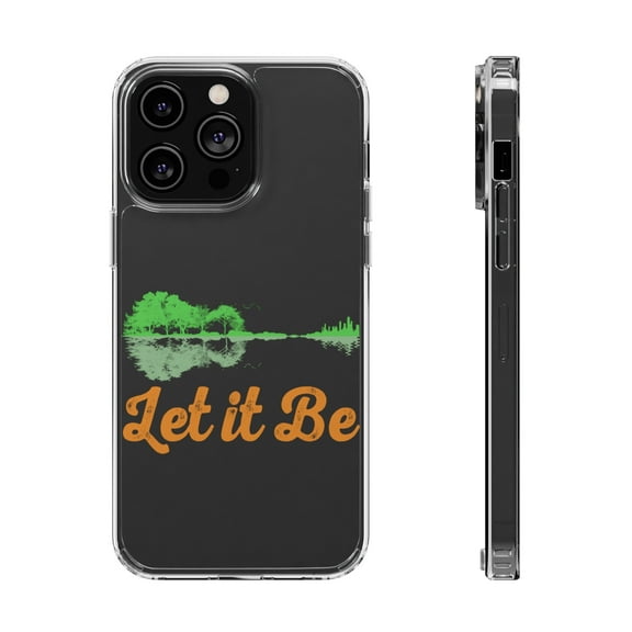 DistinctInk Clear Case for Apple iPhone 15 PRO (6.1" Screen) - Let It Be - Trees Guitar