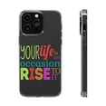 thumbnail image 1 of DistinctInk Clear Hybrid Case for Apple iPhone 15 Pro (6.1" Screen) - Life An Occasion Rise To It - Slim Profile Design, 1 of 9