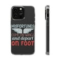 thumbnail image 1 of DistinctInk Clear Case for Apple iPhone 15 PRO (6.1" Screen) - Misfortunes Come On Wings Depart On Foot, 1 of 9