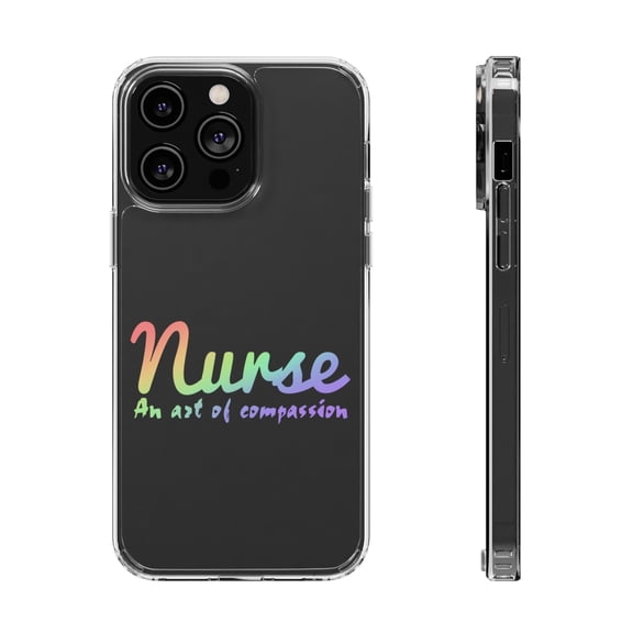 DistinctInk Clear Case for Apple iPhone 15 PRO (6.1" Screen) - Nurse An Art of Compassion