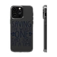 thumbnail image 1 of DistinctInk Clear Hybrid Case for Apple iPhone 15 Pro (6.1" Screen) - Saving the World One Dad Joke at a Time - Lightweight Grip, 1 of 9