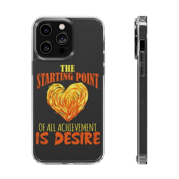 DistinctInk Clear Case for Apple iPhone 15 PRO (6.1" Screen) - Starting Point Achievement Desire