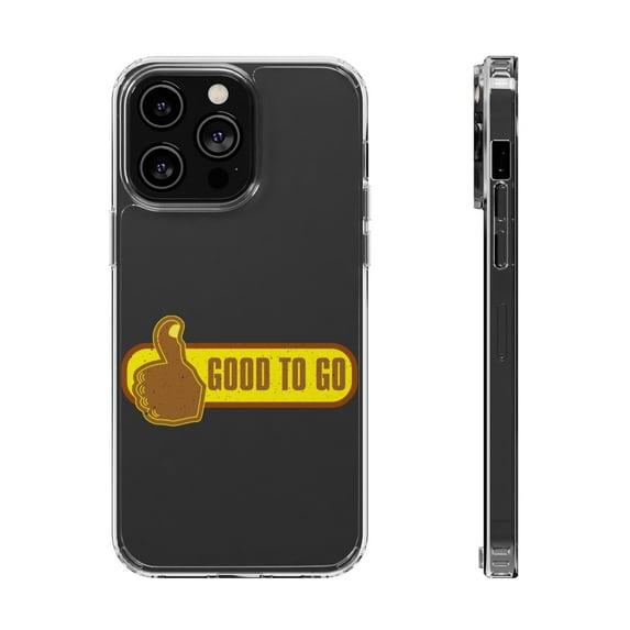 DistinctInk Clear Hybrid Case for Apple iPhone 15 Pro Max (6.7" Screen) - Good To Go - Slim Profile Design