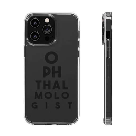 DistinctInk Clear Case for Apple iPhone 15 Pro MAX (6.7" Screen) - Ophthalmologist Eye Chart