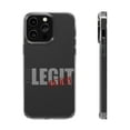 thumbnail image 1 of DistinctInk Clear Hybrid Case for Apple iPhone 15 Pro Max (6.7" Screen) - Too Legit To Quit - Lightweight Grip, 1 of 9