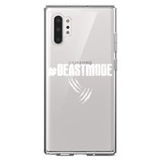 DistinctInk Clear Shockproof Hybrid Case for Galaxy Note 10 PLUS 6.8" Screen - TPU Bumper Acrylic Back Tempered Glass Screen Protector - #Beastmode Beast Mode
