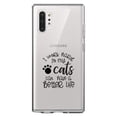 thumbnail image 1 of DistinctInk Clear Shockproof Hybrid Case for Galaxy Note 10 PLUS (6.8" Screen) - TPU Bumper Acrylic Back Tempered Glass Screen Protector - I Work Hard So My Cats Can Have a Better Life, 1 of 1