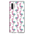 thumbnail image 1 of DistinctInk Clear Shockproof Hybrid Case for Galaxy Note 10 PLUS (6.8" Screen) - TPU Bumper, Acrylic Back, Tempered Glass Screen Protector - Summer Graphics - Flamingo Pattern - Pink, 1 of 1