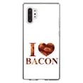 thumbnail image 1 of DistinctInk Clear Shockproof Hybrid Case for Galaxy Note 10 PLUS (6.8" Screen) - TPU Bumper, Acrylic Back, Tempered Glass Screen Protector - White Bacon Writing I Heart Bacon - Bacon, 1 of 1