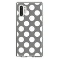 thumbnail image 1 of DistinctInk Clear Shockproof Hybrid Case for Galaxy Note 10 PLUS (6.8" Screen) - TPU Bumper, Acrylic Back, Tempered Glass Screen Protector - White & Grey Polka Dots, 1 of 1