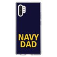 thumbnail image 1 of DistinctInk Clear Shockproof Hybrid Case for Galaxy Note 10 PLUS (6.8" Screen) - TPU Bumper, Acrylic Back, Tempered Glass Screen Protector - Yellow Navy Dad - Support for the Navy, 1 of 1