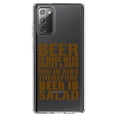 thumbnail image 1 of DistinctInk Clear Shockproof Hybrid Case for Galaxy Note 20 ULTRA (6.9" Screen) - TPU Bumper Acrylic Back Tempered Glass Screen Protector - Beer Is Barley & Hops Beer is Salad, 1 of 3