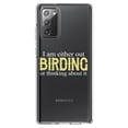 thumbnail image 1 of DistinctInk Clear Shockproof Hybrid Case for Galaxy Note 20 ULTRA (6.9" Screen) - TPU Bumper Acrylic Back Tempered Glass Screen Protector - I'm Out Birding or Thinking About It, 1 of 3